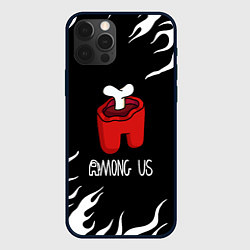 Чехол для iPhone 12 Pro Among us fire game, цвет: 3D-черный