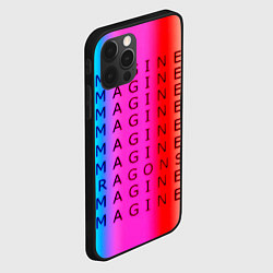 Чехол для iPhone 12 Pro Imagine Dragons neon rock, цвет: 3D-черный — фото 2