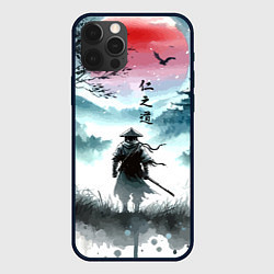 Чехол для iPhone 12 Pro Japanese samurai - ghost of Tsushima, цвет: 3D-черный