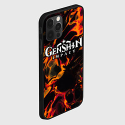 Чехол для iPhone 12 Pro Genshin Impact red lava, цвет: 3D-черный — фото 2