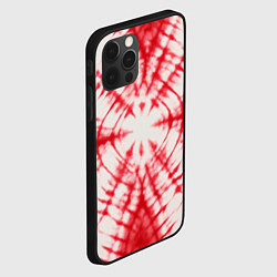 Чехол для iPhone 12 Pro Тай-дай бело-красный, цвет: 3D-черный — фото 2