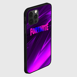 Чехол для iPhone 12 Pro Fortnite neon stripes angles logo, цвет: 3D-черный — фото 2