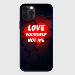 Чехол для iPhone 12 Pro Люби себя, а не меня - сердце, цвет: 3D-черный
