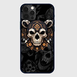 Чехол для iPhone 12 Pro Череп медведя, цвет: 3D-черный
