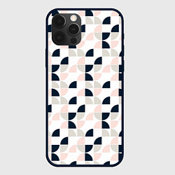 Чехол для iPhone 12 Pro Узор полукруг, цвет: 3D-черный