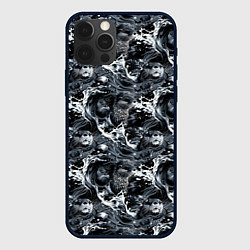 Чехол для iPhone 12 Pro Выдры купаются в речке - паттерн, цвет: 3D-черный