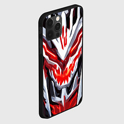 Чехол для iPhone 12 Pro Абстрактный красный кибер демон, цвет: 3D-черный — фото 2