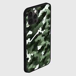 Чехол для iPhone 12 Pro Армейский зелёный камуфляж, цвет: 3D-черный — фото 2