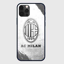 Чехол для iPhone 12 Pro AC Milan - white gradient, цвет: 3D-черный
