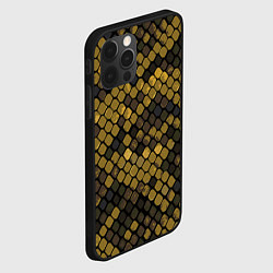 Чехол для iPhone 12 Pro Змеиный камуфляж - текстура чешуи, цвет: 3D-черный — фото 2