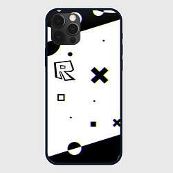 Чехол для iPhone 12 Pro Roblox pattern game, цвет: 3D-черный