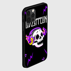 Чехол для iPhone 12 Pro Led Zeppelin неоновый череп, цвет: 3D-черный — фото 2