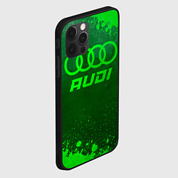 Чехол для iPhone 12 Pro Audi - green gradient, цвет: 3D-черный — фото 2