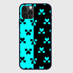 Чехол для iPhone 12 Pro Minecraft pattern game, цвет: 3D-черный