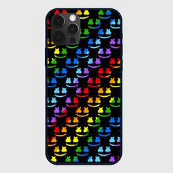 Чехол для iPhone 12 Pro Marshmello dj colors, цвет: 3D-черный