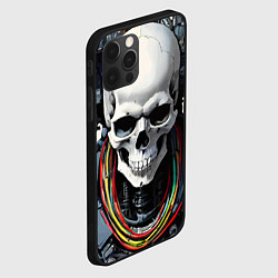 Чехол для iPhone 12 Pro Cool cyber skull - ai art fantasy, цвет: 3D-черный — фото 2