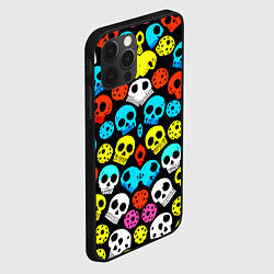 Чехол для iPhone 12 Pro Прикольный цветной паттерн из черепков - нейроарт, цвет: 3D-черный — фото 2