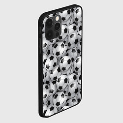 Чехол для iPhone 12 Pro Футбольные мячи паттерн, цвет: 3D-черный — фото 2