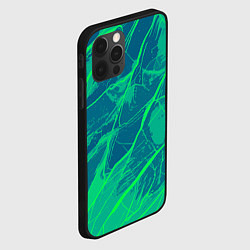 Чехол для iPhone 12 Pro Яркий сине-зелёный абстрактная текстура, цвет: 3D-черный — фото 2