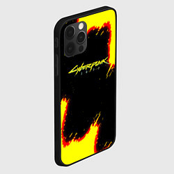 Чехол для iPhone 12 Pro Cyberpunk 2077 огненный стиль, цвет: 3D-черный — фото 2