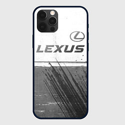 Чехол для iPhone 12 Pro Lexus - white gradient посередине, цвет: 3D-черный