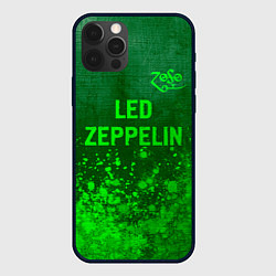 Чехол для iPhone 12 Pro Led Zeppelin - green gradient посередине, цвет: 3D-черный