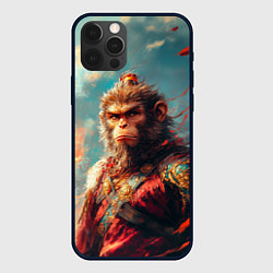 Чехол для iPhone 12 Pro Wukong на фоне лепестков, цвет: 3D-черный