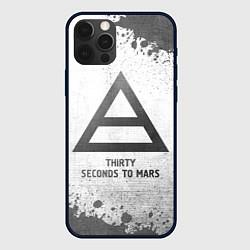 Чехол для iPhone 12 Pro Thirty Seconds to Mars - white gradient, цвет: 3D-черный