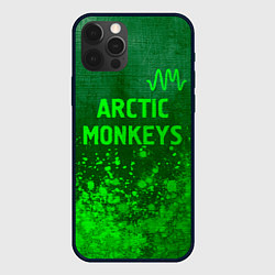 Чехол для iPhone 12 Pro Arctic Monkeys - green gradient посередине, цвет: 3D-черный