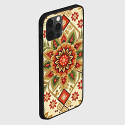 Чехол для iPhone 12 Pro Стиль советского ковра узоры и орнамент, цвет: 3D-черный — фото 2
