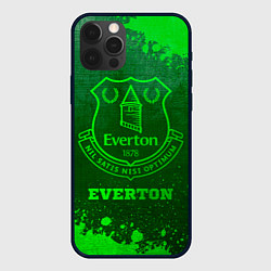 Чехол для iPhone 12 Pro Everton - green gradient, цвет: 3D-черный