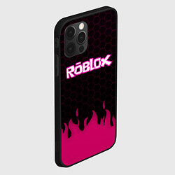 Чехол для iPhone 12 Pro Roblox fire pink, цвет: 3D-черный — фото 2