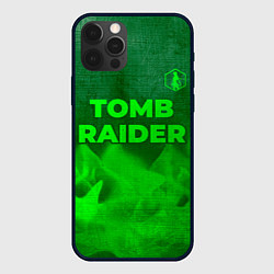 Чехол для iPhone 12 Pro Tomb Raider - green gradient посередине, цвет: 3D-черный