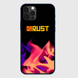 Чехол для iPhone 12 Pro RUST neon fire, цвет: 3D-черный