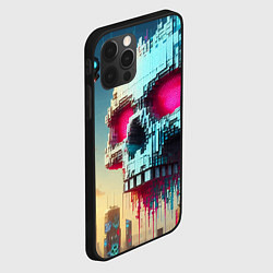 Чехол для iPhone 12 Pro Cool pixel skull - ai art fantasy, цвет: 3D-черный — фото 2