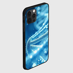 Чехол для iPhone 12 Pro Днк в синем свечении, цвет: 3D-черный — фото 2