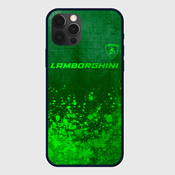 Чехол для iPhone 12 Pro Lamborghini - green gradient посередине, цвет: 3D-черный