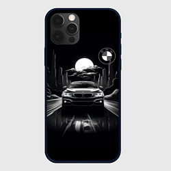 Чехол для iPhone 12 Pro BMW black and white, цвет: 3D-черный