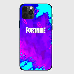 Чехол для iPhone 12 Pro Fortnite neon game, цвет: 3D-черный