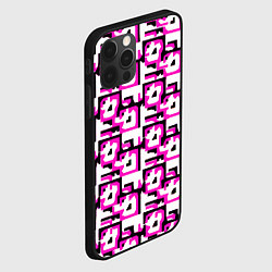 Чехол для iPhone 12 Pro Чёрно-розовые фигуры на белом фоне, цвет: 3D-черный — фото 2