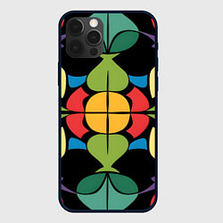 Чехол для iPhone 12 Pro Калейдоскоп на темном фоне, цвет: 3D-черный