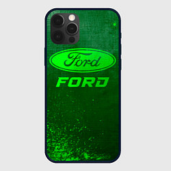 Чехол для iPhone 12 Pro Ford - green gradient, цвет: 3D-черный