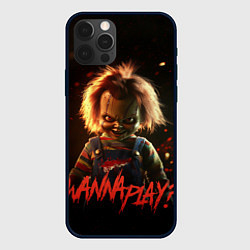 Чехол для iPhone 12 Pro Chucky wanna play?, цвет: 3D-черный