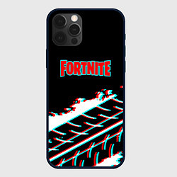 Чехол для iPhone 12 Pro Fortnite краски глитч, цвет: 3D-черный