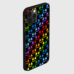 Чехол для iPhone 12 Pro Marshmello pattern neon, цвет: 3D-черный — фото 2