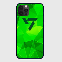 Чехол для iPhone 12 Pro Seventeen green poly, цвет: 3D-черный