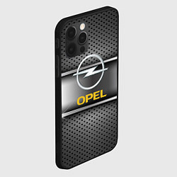 Чехол для iPhone 12 Pro Opel carbon metal steel, цвет: 3D-черный — фото 2