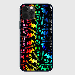 Чехол для iPhone 12 Pro Marshmello neon color, цвет: 3D-черный