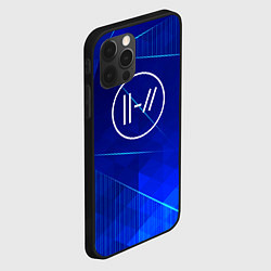 Чехол для iPhone 12 Pro Twenty One Pilots blue poly, цвет: 3D-черный — фото 2