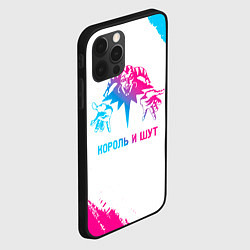 Чехол для iPhone 12 Pro Король и Шут neon gradient style, цвет: 3D-черный — фото 2